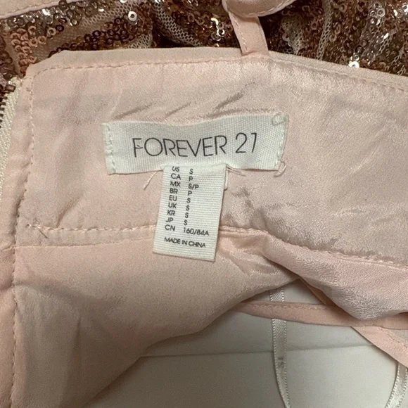 Forever 21 Sequin Halter Crop Top - Pink Gold - Picture 6 of 7